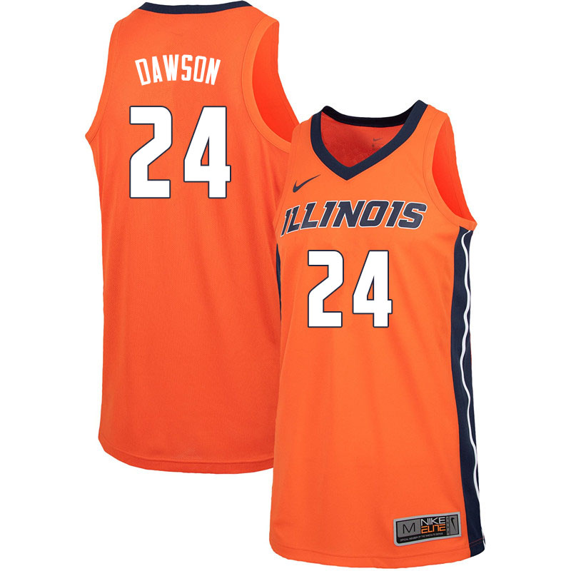 Men #24 Jim Dawson Illinois Fighting Illini College Basketball Jerseys Sale-Orange